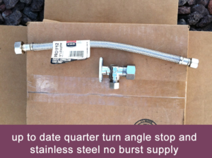 Up to date quarter turn angle stop and stainless steel no burst supply line